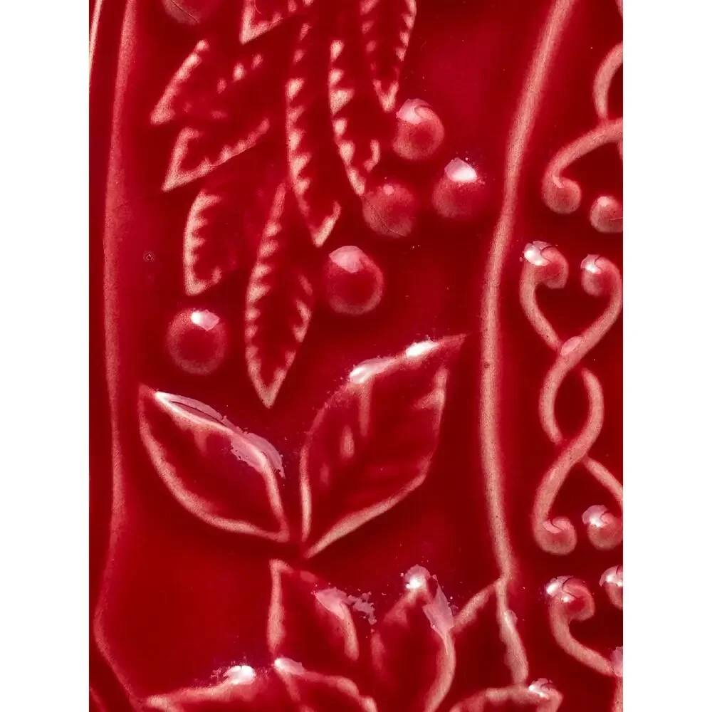 Bordallo Pinheiro Portugal Red Poinsettia Holly Charger Plate 12